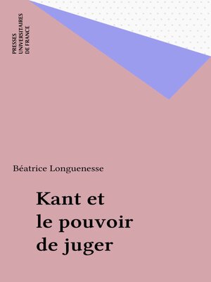 cover image of Kant et le pouvoir de juger